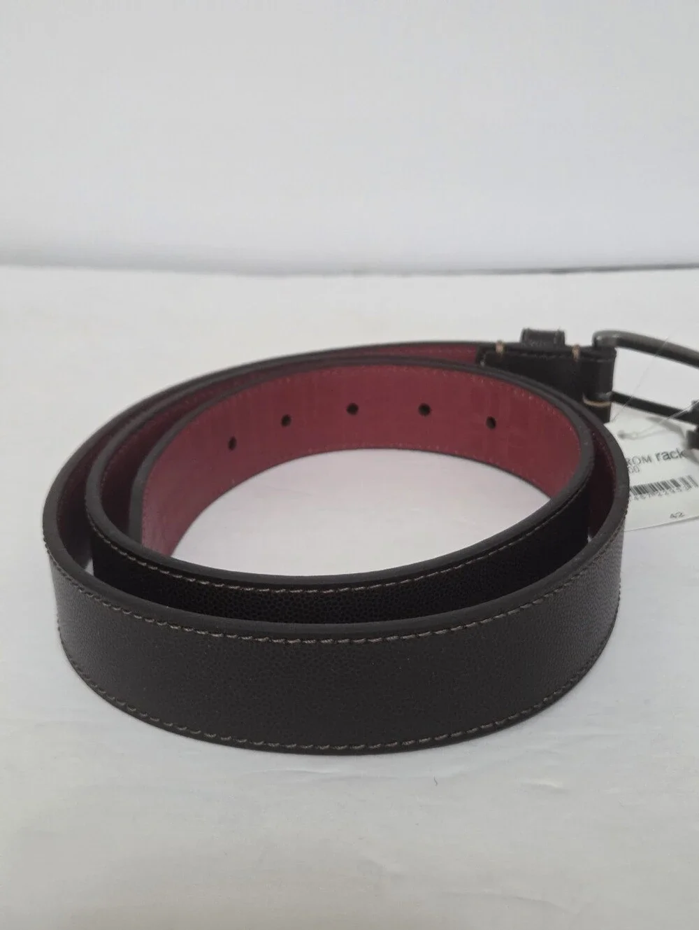 Boconi Mens Brown Leather Belt Size 42 NWT